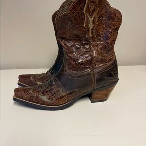 Ariat Intricate Brown Leather Ankle Boots